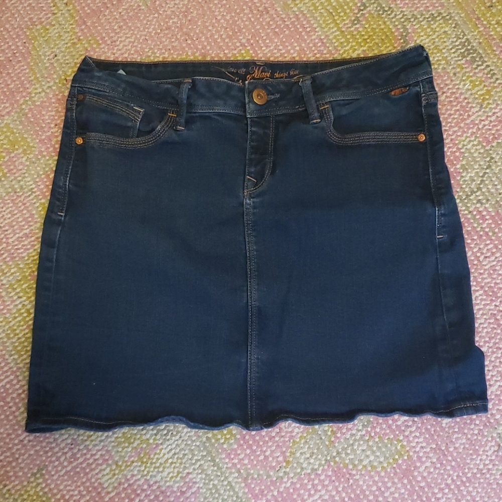 Stretch denim mini skirt